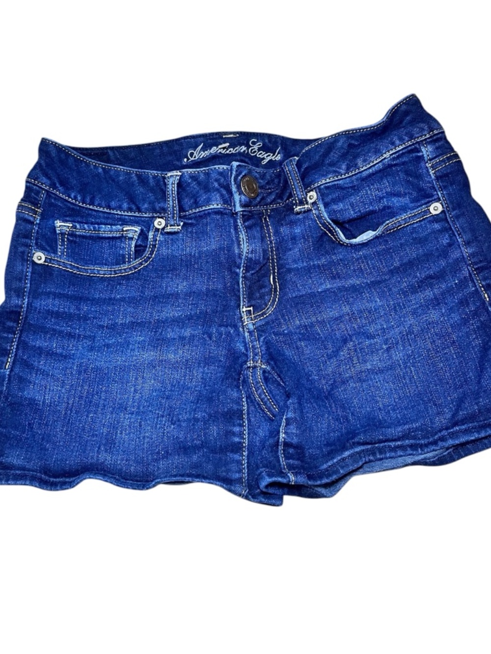 American Eagle Outfitters Dark Blue Denim Jean Shorts - Picture 1 of 4
